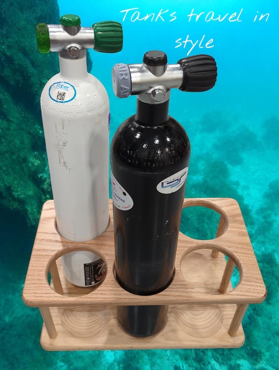 Handcrafted 6-Tank Rebreather Scuba Tank Stand | 3L Cylinder Holder